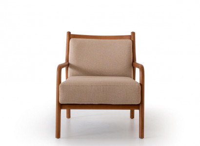 Modern beige armchair living room furniture luxury design upholstery faux leather